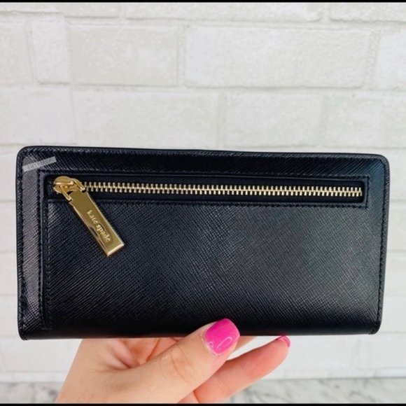 Kate Spade Black Medium Satchel Crossbody & Large Slim Bifold Wallet Set - Picture 12 of 14